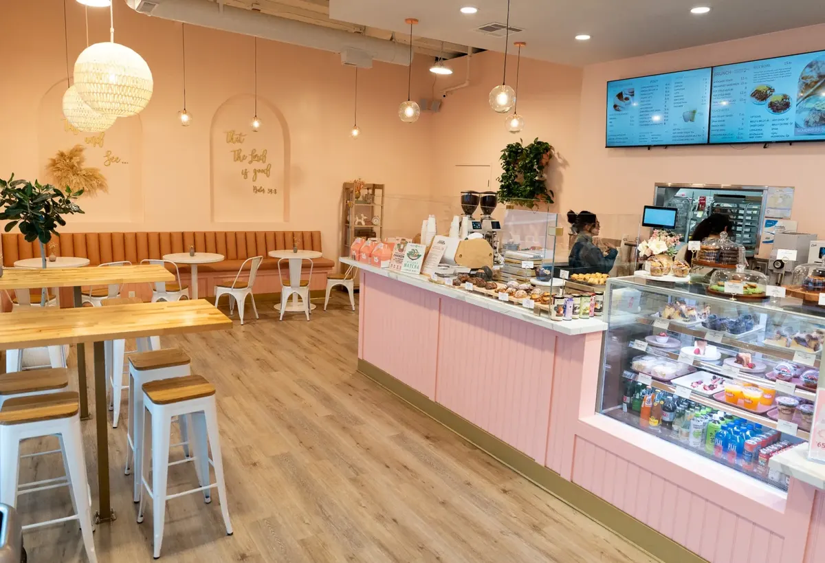 +Bake cafe interior where you pick up Toast orders